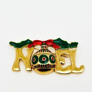 Vintage Christmas Noel Brooch by AAi